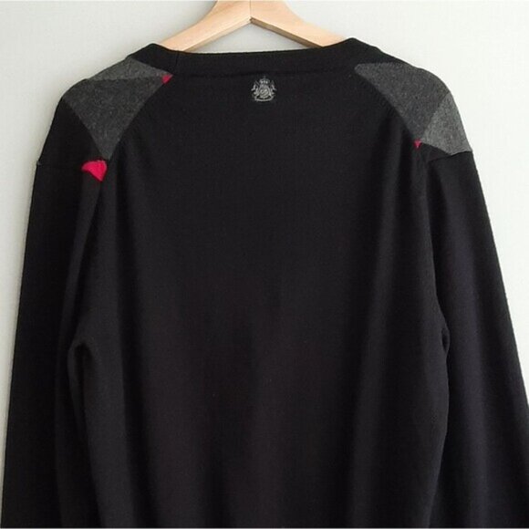 IAN POULTER / 100% Merino Wool Shapeshifter Cardigan Golf Sweater Argyle Mens L - Picture 10 of 15